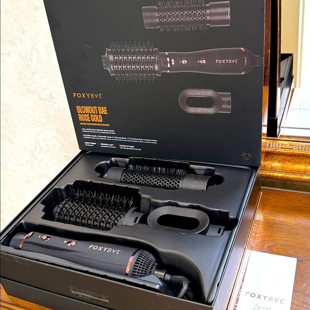 FoxyBae Blow Out Bae Rose Gold Hair Styling Set. Ceramic tourmaline.